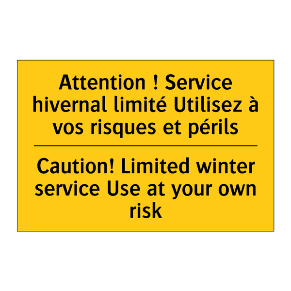Attention ! Service hivernal limité  /.../ - Caution! Limited winter service  /.../