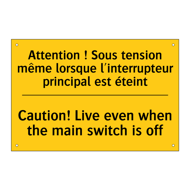 Attention ! Sous tension même  /.../ - Caution! Live even when the main  /.../