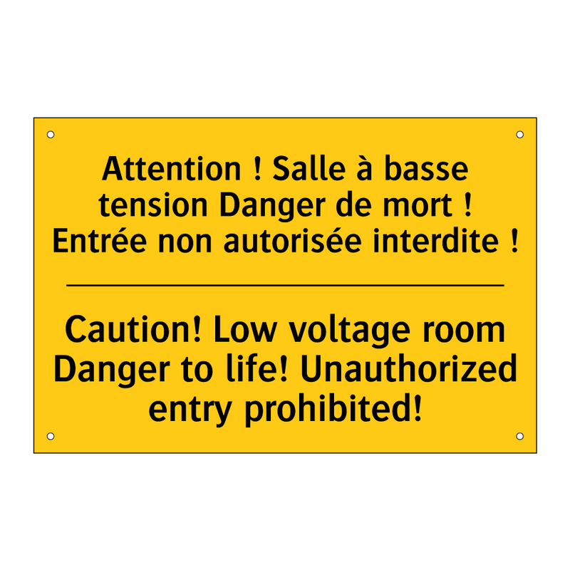 Attention ! Salle à basse tension  /.../ - Caution! Low voltage room Danger  /.../