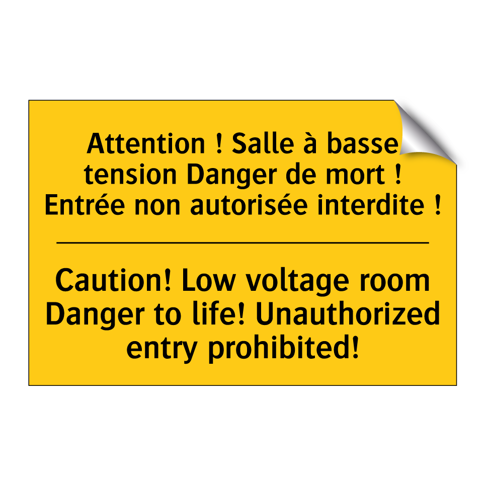 Attention ! Salle à basse tension  /.../ - Caution! Low voltage room Danger  /.../