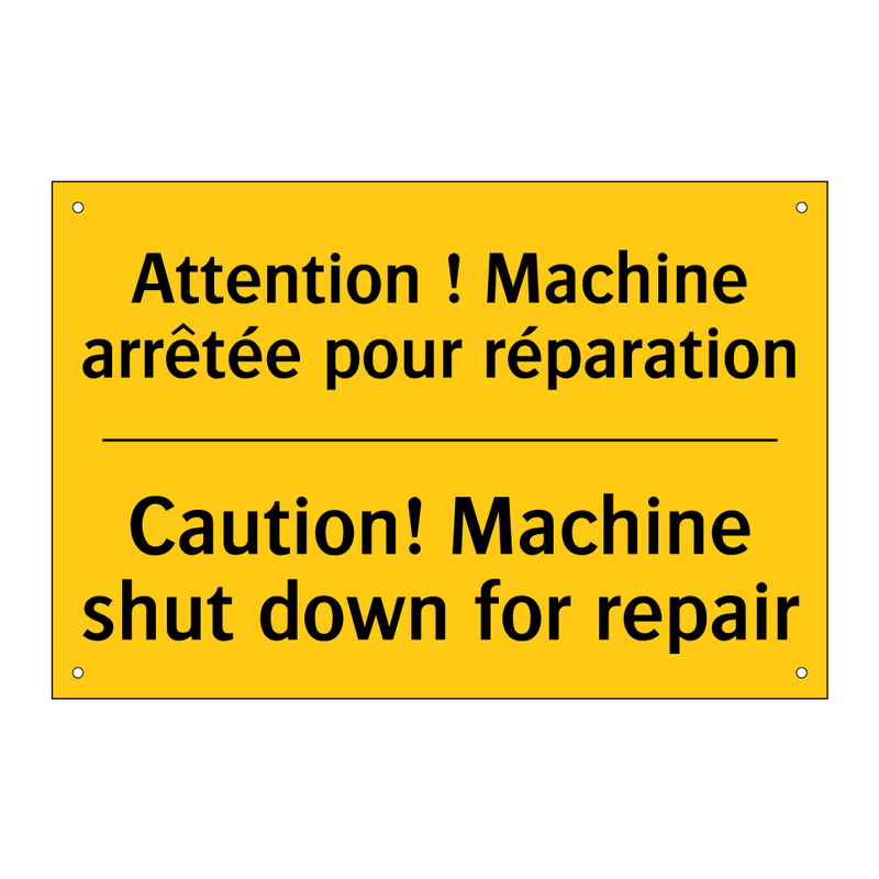 Attention ! Machine arrêtée pour  /.../ - Caution! Machine shut down for  /.../