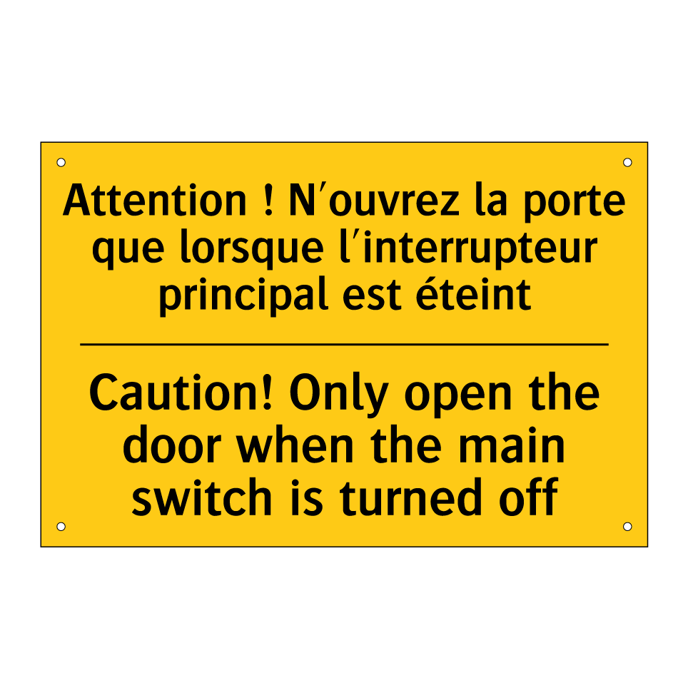 Attention ! N'ouvrez la porte  /.../ - Caution! Only open the door when  /.../