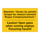 Attention ! Ouvrez les portails  /.../ - Caution! Open gates when running  /.../