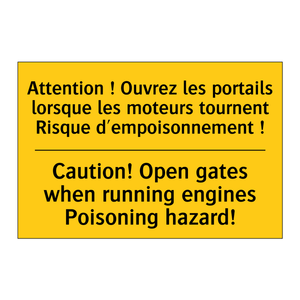 Attention ! Ouvrez les portails  /.../ - Caution! Open gates when running  /.../
