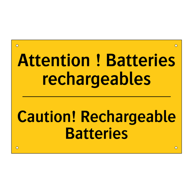 Attention ! Batteries rechargeables /.../ - Caution! Rechargeable Batteries /.../