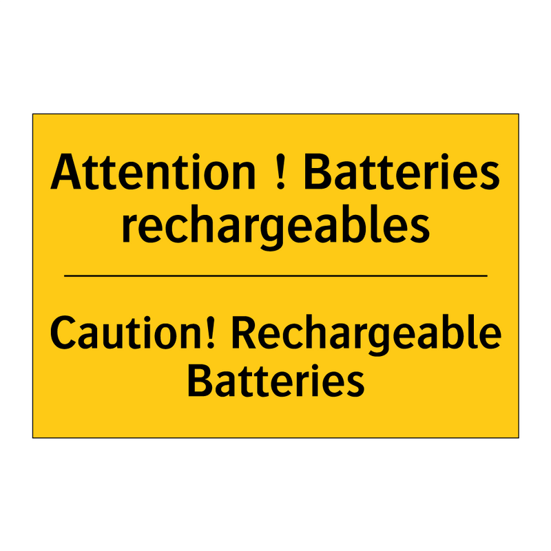Attention ! Batteries rechargeables /.../ - Caution! Rechargeable Batteries /.../