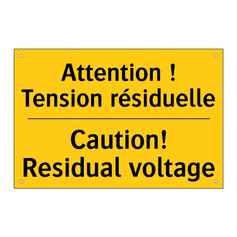 Attention ! Tension résiduelle - Caution! Residual voltage