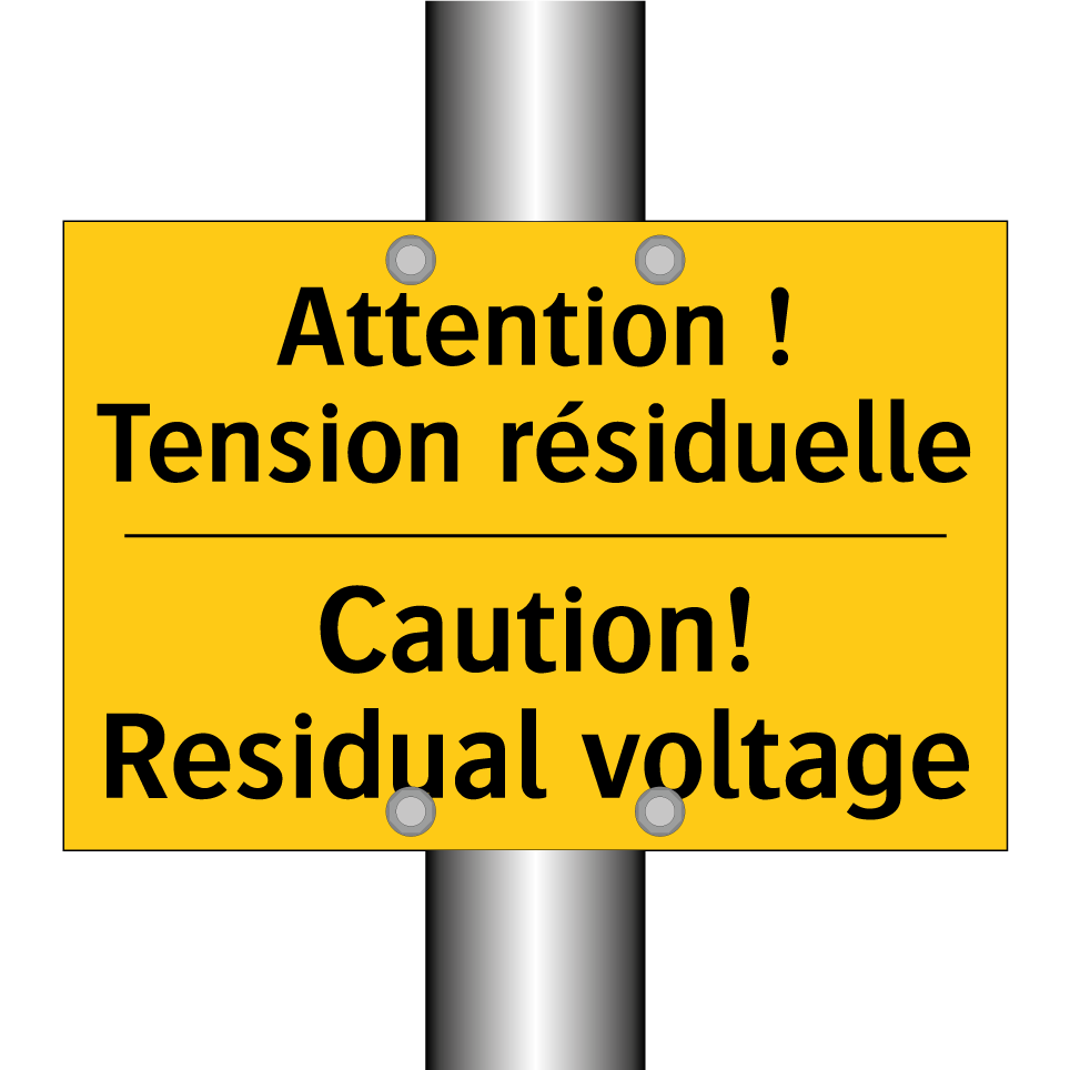 Attention ! Tension résiduelle - Caution! Residual voltage