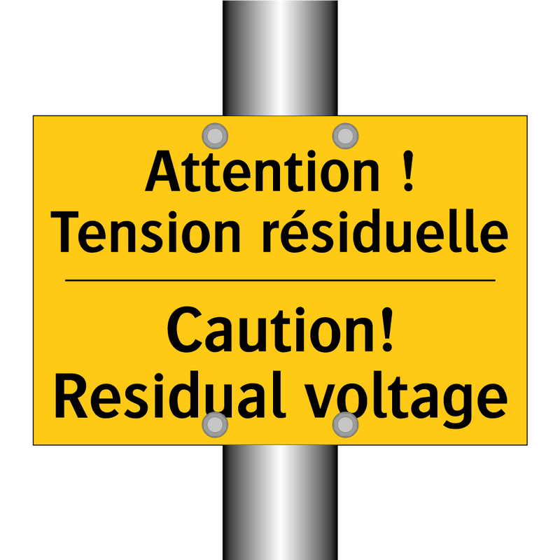 Attention ! Tension résiduelle - Caution! Residual voltage