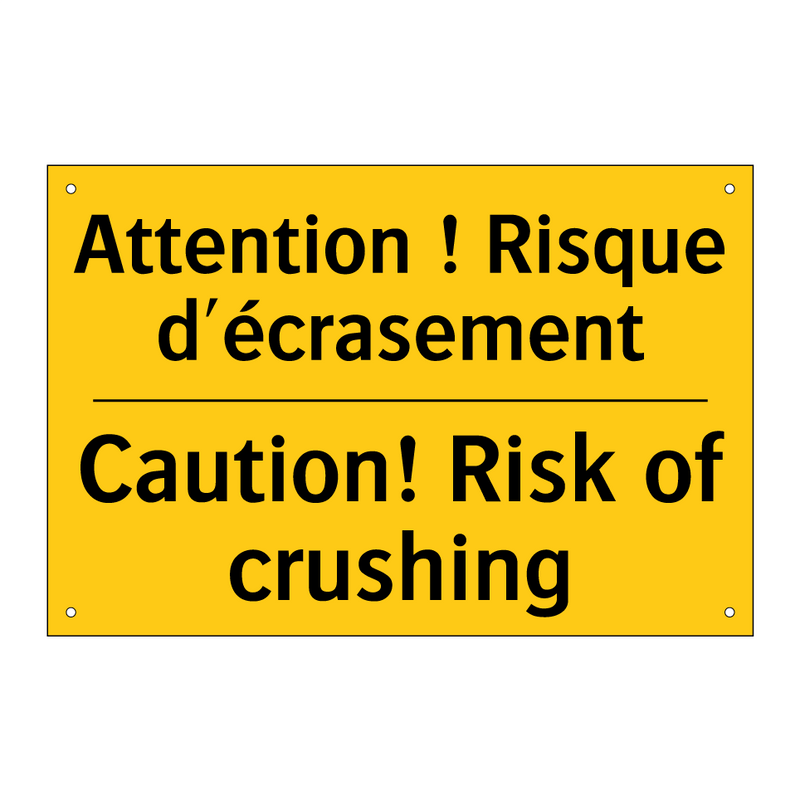 Attention ! Risque d'écrasement /.../ - Caution! Risk of crushing