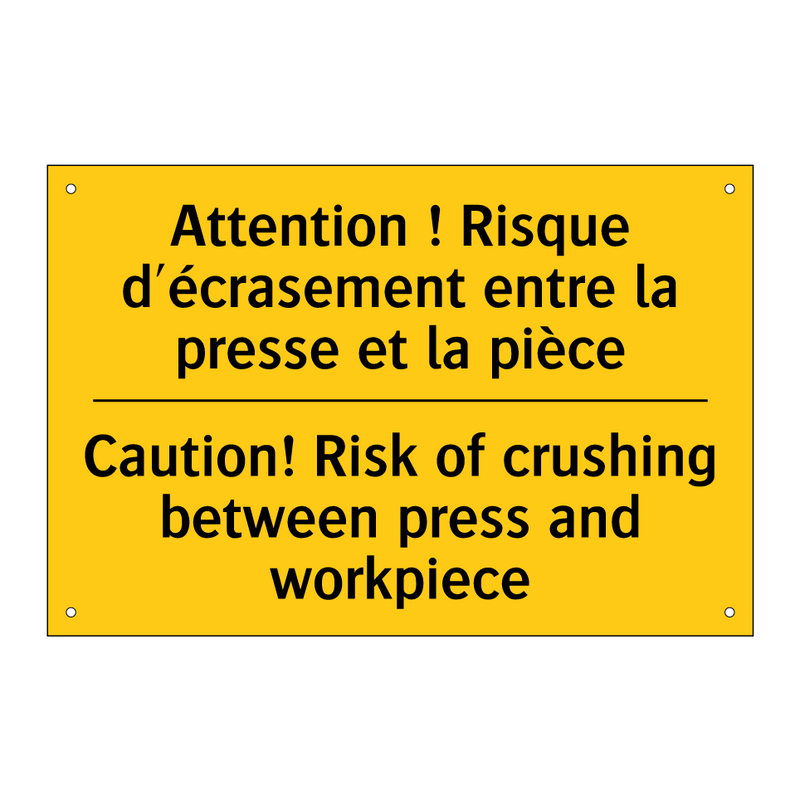 Attention ! Risque d'écrasement  /.../ - Caution! Risk of crushing between  /.../