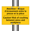 Attention ! Risque d'écrasement  /.../ - Caution! Risk of crushing between  /.../