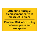 Attention ! Risque d'écrasement  /.../ - Caution! Risk of crushing between  /.../