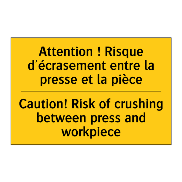 Attention ! Risque d'écrasement  /.../ - Caution! Risk of crushing between  /.../