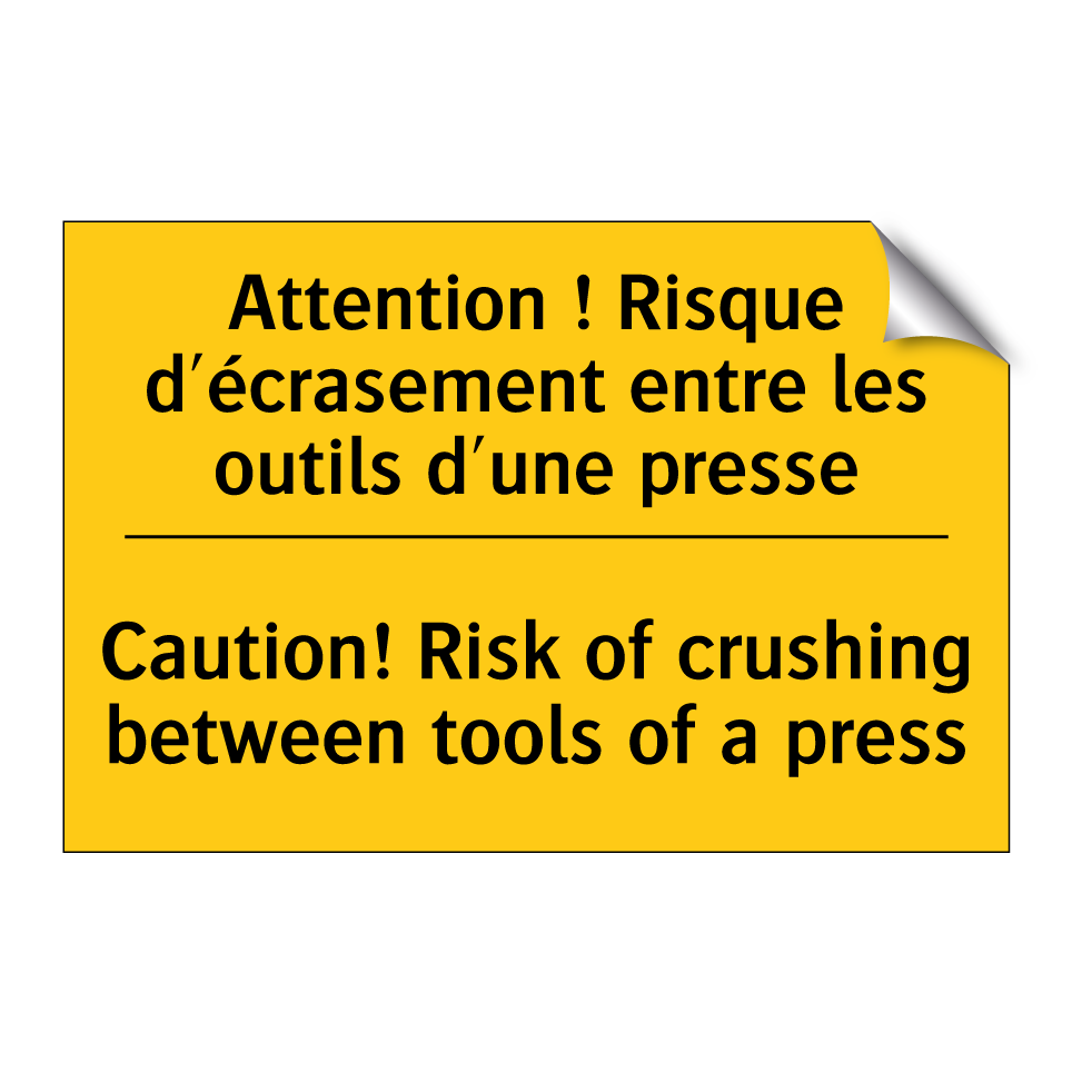 Attention ! Risque d'écrasement  /.../ - Caution! Risk of crushing between  /.../