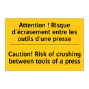 Attention ! Risque d'écrasement  /.../ - Caution! Risk of crushing between  /.../