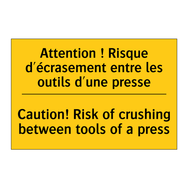 Attention ! Risque d'écrasement  /.../ - Caution! Risk of crushing between  /.../