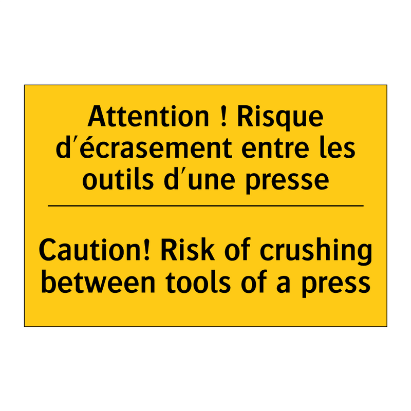 Attention ! Risque d'écrasement  /.../ - Caution! Risk of crushing between  /.../