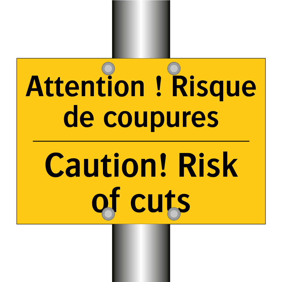 Attention ! Risque de coupures - Caution! Risk of cuts