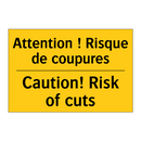 Attention ! Risque de coupures - Caution! Risk of cuts