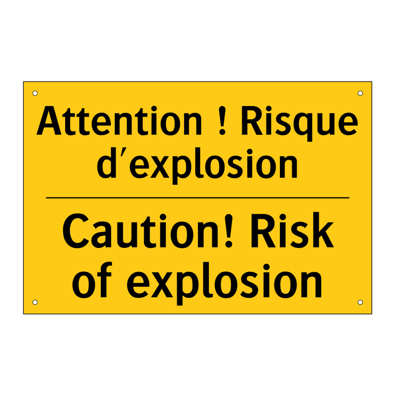 Attention ! Risque d'explosion - Caution! Risk of explosion