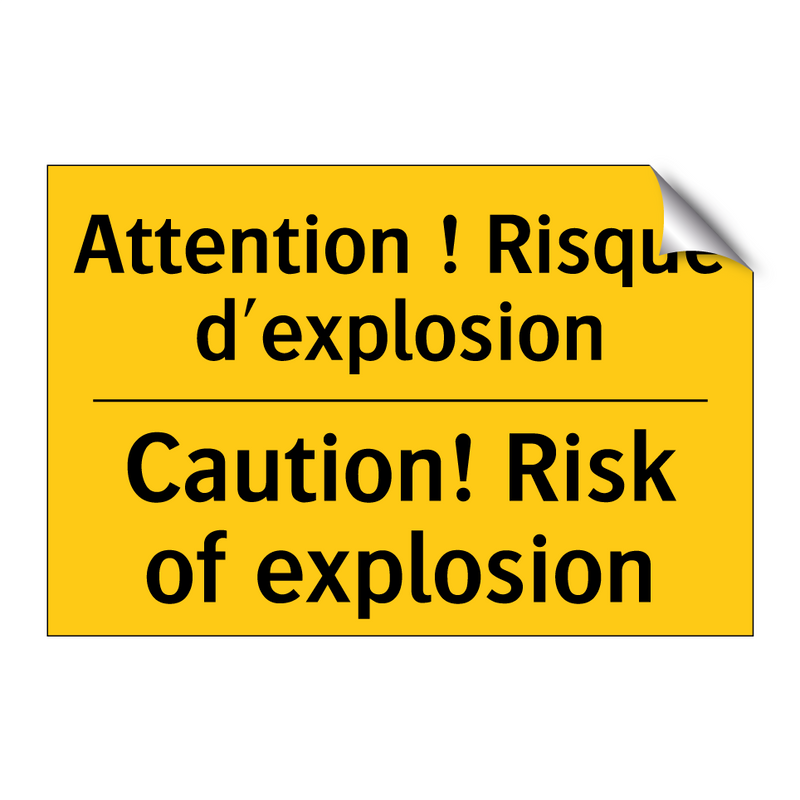 Attention ! Risque d'explosion - Caution! Risk of explosion