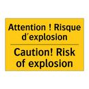Attention ! Risque d'explosion - Caution! Risk of explosion