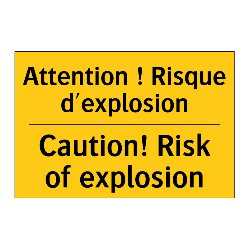 Attention ! Risque d'explosion - Caution! Risk of explosion
