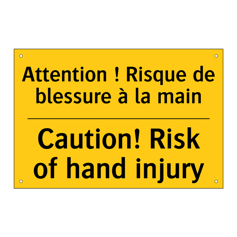 Attention ! Risque de blessure  /.../ - Caution! Risk of hand injury