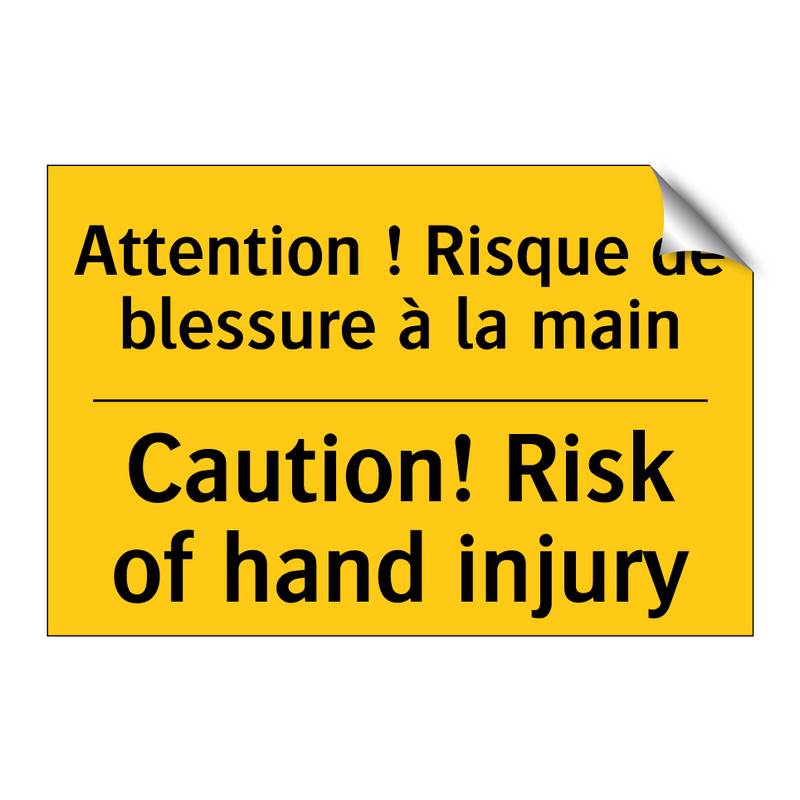 Attention ! Risque de blessure  /.../ - Caution! Risk of hand injury