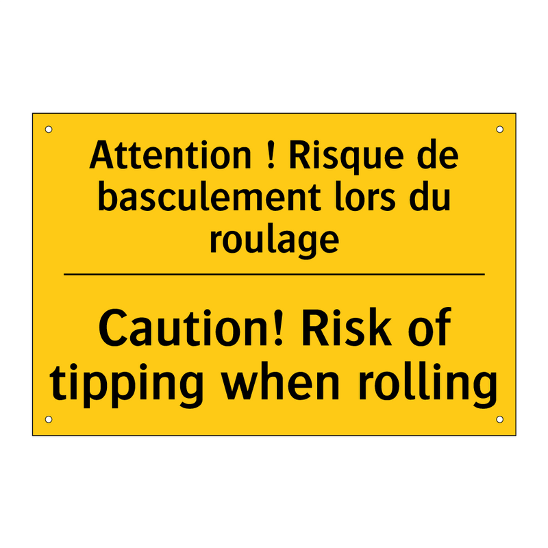 Attention ! Risque de basculement  /.../ - Caution! Risk of tipping when  /.../