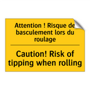 Attention ! Risque de basculement  /.../ - Caution! Risk of tipping when  /.../