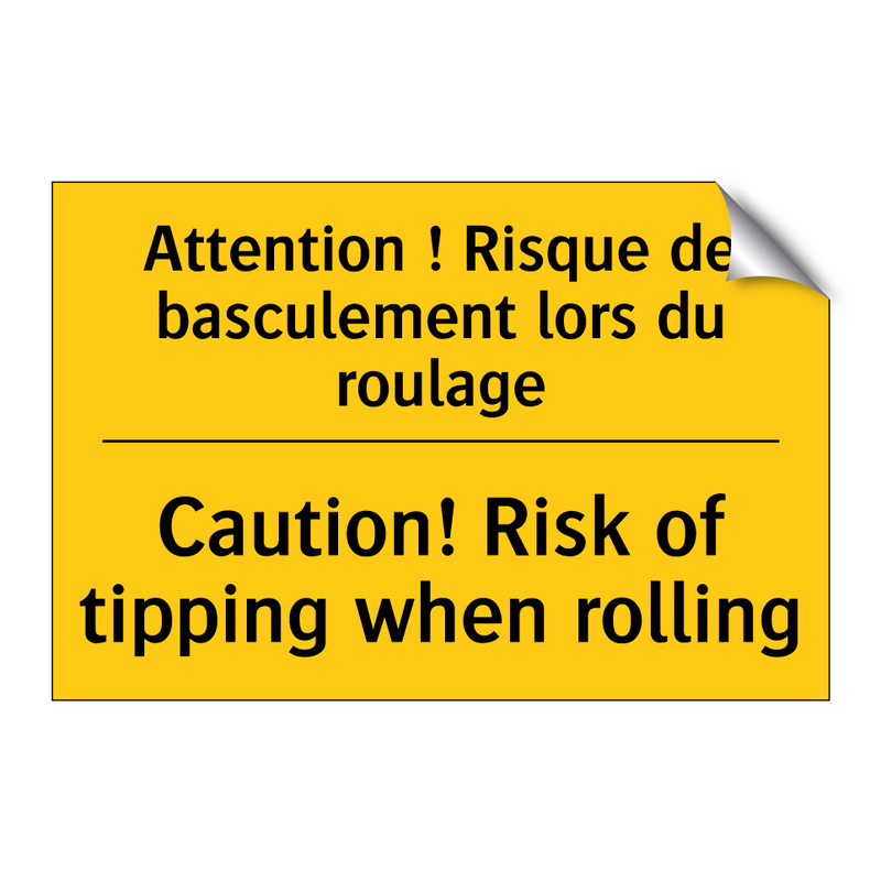 Attention ! Risque de basculement  /.../ - Caution! Risk of tipping when  /.../