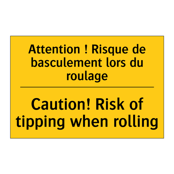 Attention ! Risque de basculement  /.../ - Caution! Risk of tipping when  /.../