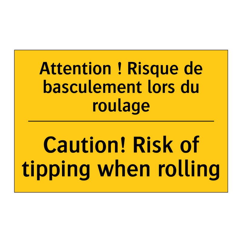 Attention ! Risque de basculement  /.../ - Caution! Risk of tipping when  /.../