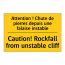 Attention ! Chute de pierres depuis  /.../ - Caution! Rockfall from unstable  /.../