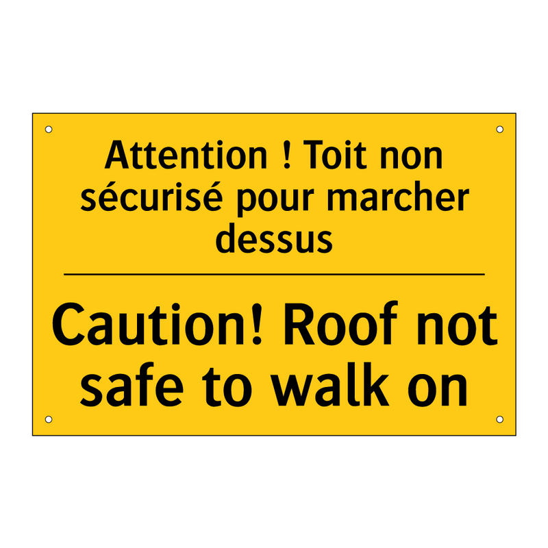 Attention ! Toit non sécurisé  /.../ - Caution! Roof not safe to walk  /.../