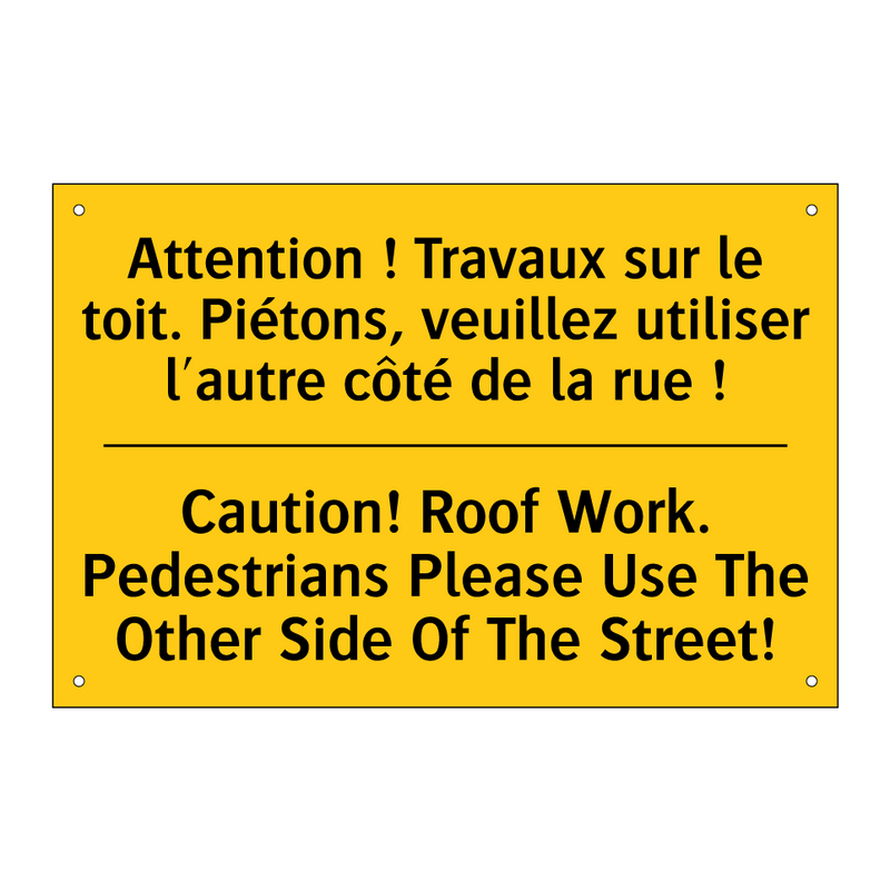 Attention ! Travaux sur le toit.  /.../ - Caution! Roof Work. Pedestrians  /.../