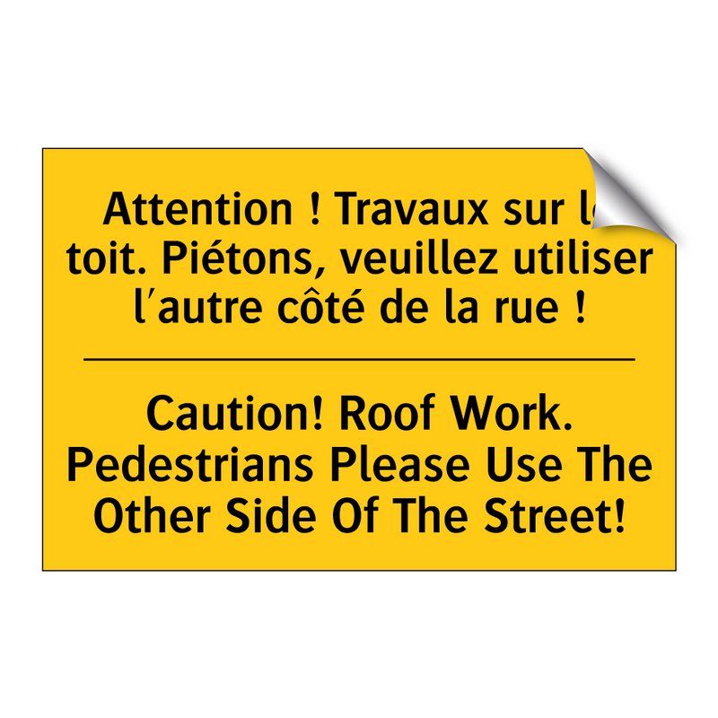 Attention ! Travaux sur le toit.  /.../ - Caution! Roof Work. Pedestrians  /.../