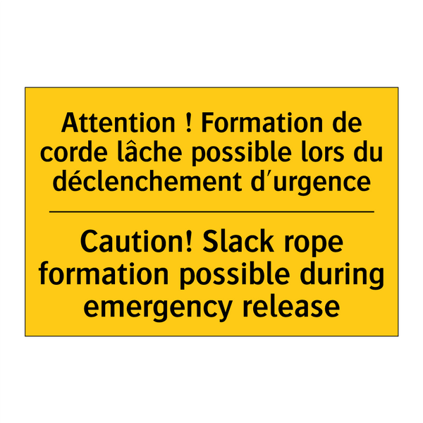 Attention ! Formation de corde  /.../ - Caution! Slack rope formation  /.../