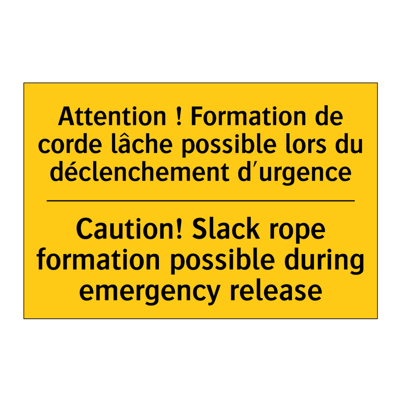 Attention ! Formation de corde  /.../ - Caution! Slack rope formation  /.../