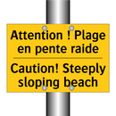 Attention ! Plage en pente raide /.../ - Caution! Steeply sloping beach