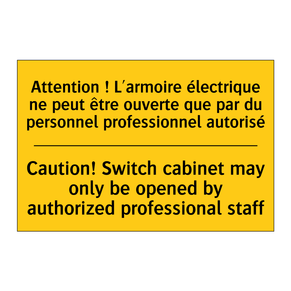 Attention ! L'armoire électrique  /.../ - Caution! Switch cabinet may only  /.../