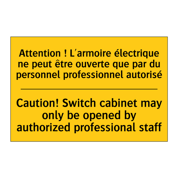 Attention ! L'armoire électrique  /.../ - Caution! Switch cabinet may only  /.../