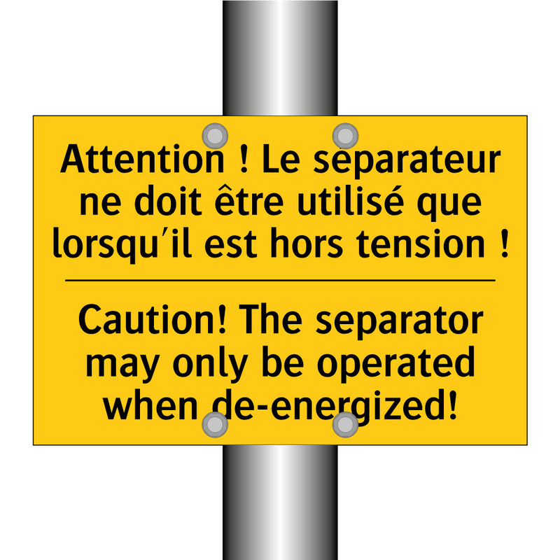 Attention ! Le séparateur ne doit  /.../ - Caution! The separator may only  /.../