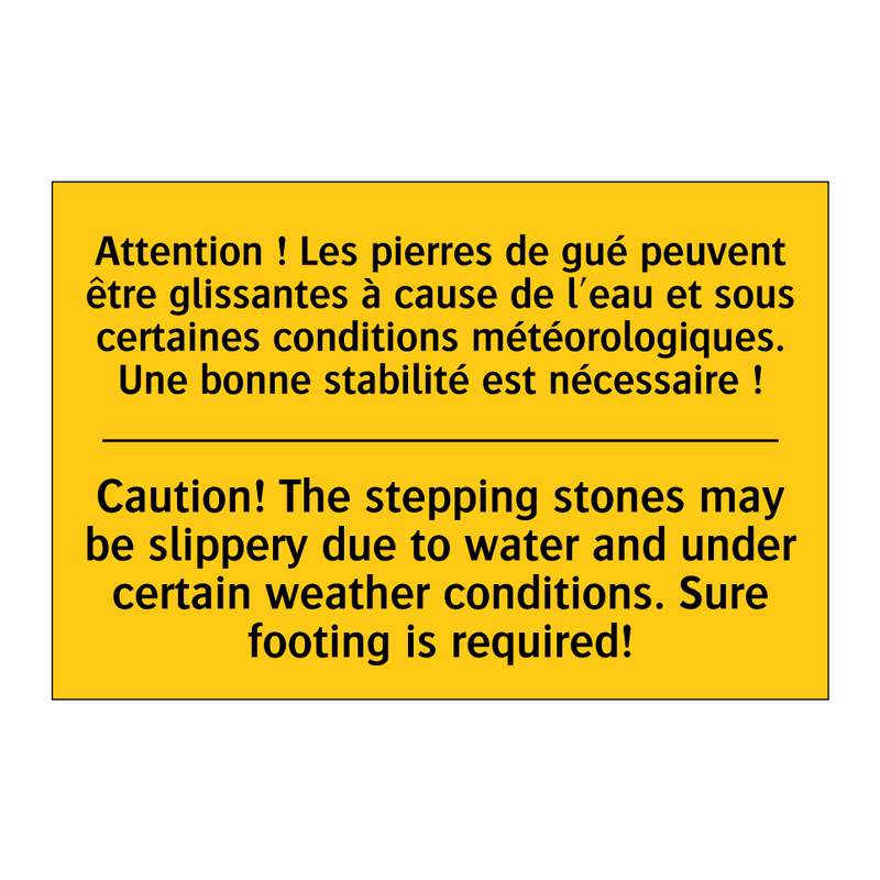 Attention ! Les pierres de gué  /.../ - Caution! The stepping stones may  /.../