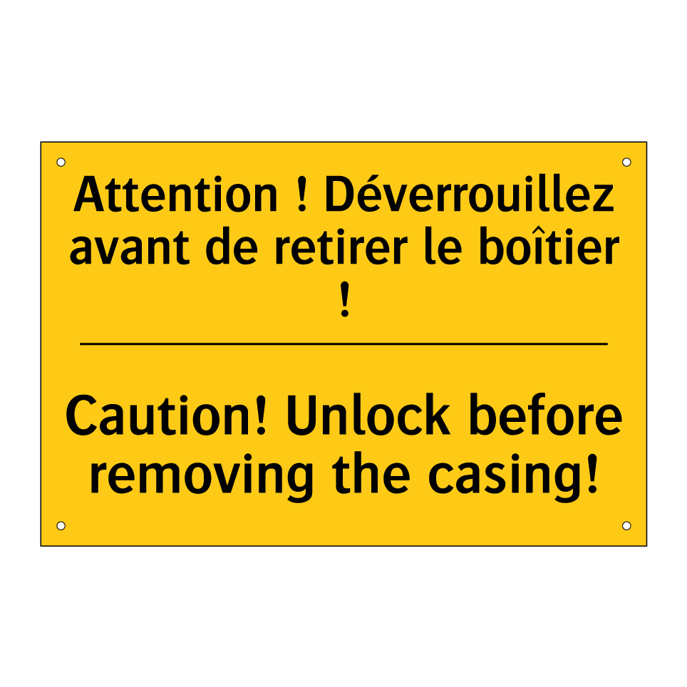 Attention ! Déverrouillez avant  /.../ - Caution! Unlock before removing  /.../
