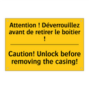 Attention ! Déverrouillez avant  /.../ - Caution! Unlock before removing  /.../