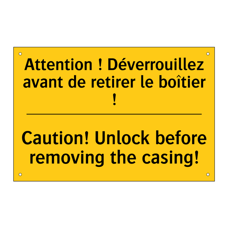 Attention ! Déverrouillez avant  /.../ - Caution! Unlock before removing  /.../