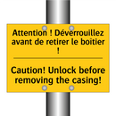 Attention ! Déverrouillez avant  /.../ - Caution! Unlock before removing  /.../